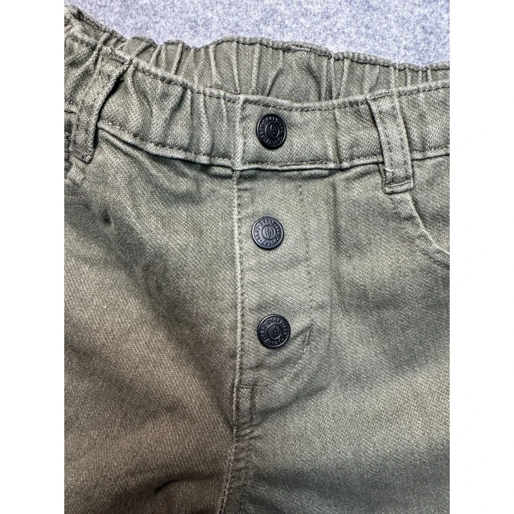 Easy-Peasy Button Front Twill Pants 2T Olive Green Cotton Blend